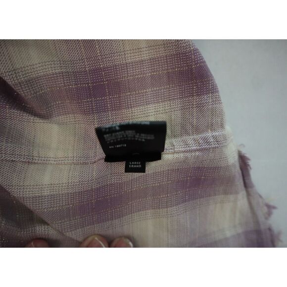 AMIRI Men's Sz L Green/Purple Distressed Ombré Plaid Button-Down L/S Shirt - Picture 8 of 16
